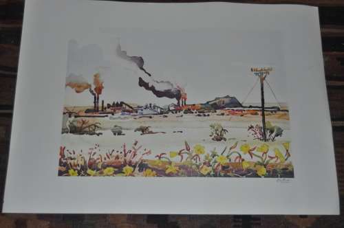 WALTER BATTISS-AWESOME LITHOGRAPH,SIGNED BY WORLD FAMOUS ARTIST