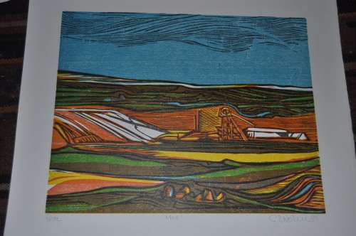 WOW!!! CECIL SKOTNES(1926-2009) STUNNING LINOCUT,SIGNED BY ARTIST,TITELED