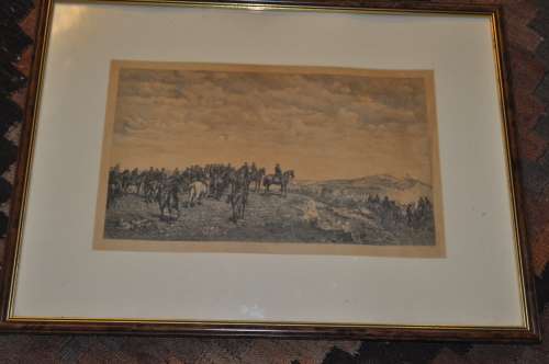 Napoleon III at Solferino by J. L. Ernest Meissonier. Etching by Boulard. 1882