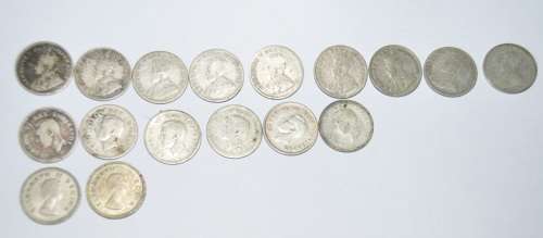 COLLECTION OF TREEPENCE SILVER COINS