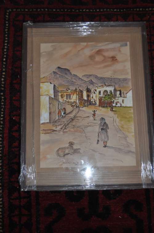 DAVID ALLEN-ORIGINAL MIXED MEDIA OF FAMOUS S.A.ARTIST