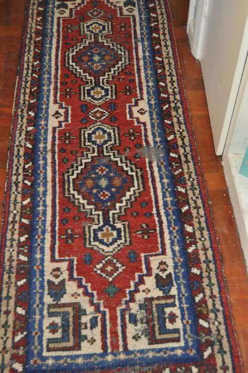 VINTAGE PERSIAN HANDMADE CARPET-RUNNER 69X214CM