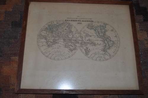 RARE!!! 1849 MAP OF THE WORLD BY Joseph Meyer (1796-1856)-AUTHENTIC PRINT