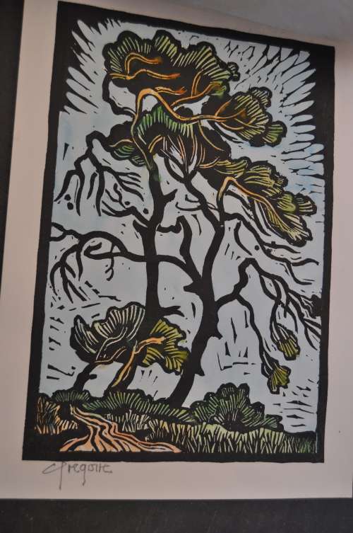 GREGOIRE BOONZAIER LINOCUT ON WATERMARK PAPER,SIGNED ,DATED-GREAT INVESTMENT!!!