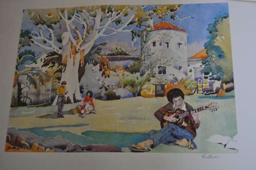 WALTER BATTISS-AWESOME LITHOGRAPH,SIGNED BY WORLD FAMOUS ARTIST