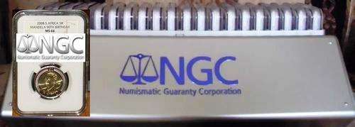 one bid for 20 X MS66 + NGC SILVER BOX - NGC GRADED - MANDELA BIRTHDAY R5 COIN