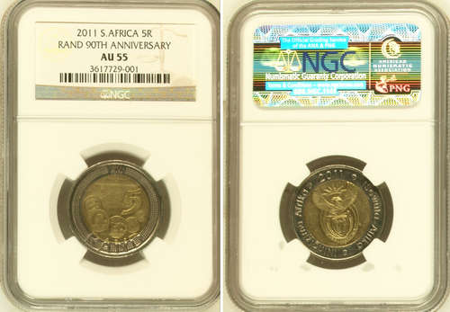 3 X AVAILABLE - SARB - AU55 - NGC GRADED - R5 COIN - NGC GRADED ONLY 23 - BID PER COIN