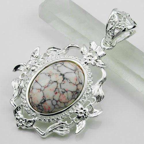 BEAUTIFUL FASHION MOSAIC JASPER PENDANT - 925 SILVER
