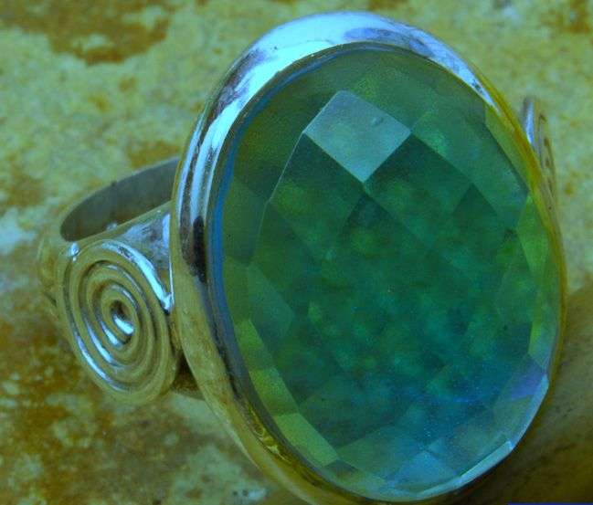 NATURAL BLUE TOPAZ 925 STERLING SILVER RING SIZE 5