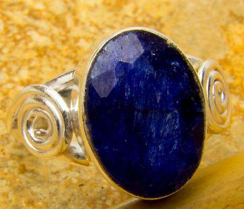 NATURAL SAPPHIRE 925 STERLING SILVER RING SIZE 7