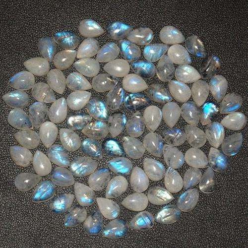 180 NATURAL PEAR CABOCHON MOONSTONES SOLD INDIVIDUALLY- 9mm x 6mm