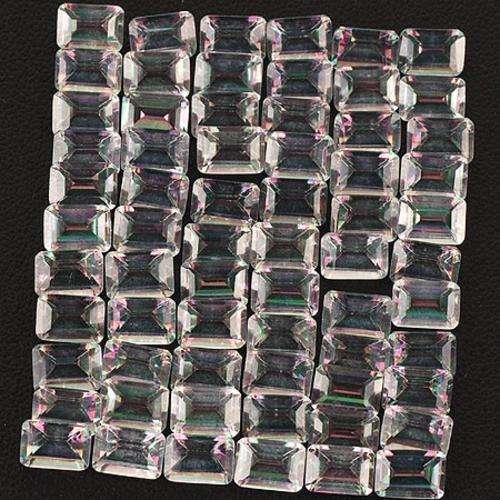 NATURAL OCTAGON CUT MYSTIC QUARTZ-6mm x 4mm.100 PIECES SOLD INDIVIDUALLY