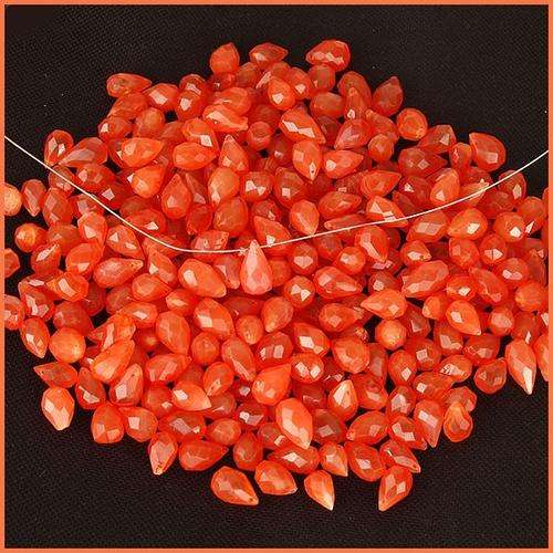 NATURAL ORANGE CARNELIAN BRIOLETTES (8mm-12mm approx each) 50 PIECES SOLD INDIVIDUALLY