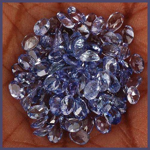 AWESOME NATURAL LIGHT TO INTENSE BLUISH OVAL CUT TANZANITE LOT**95 PIECES** & ***12.39 TOTAL cts***