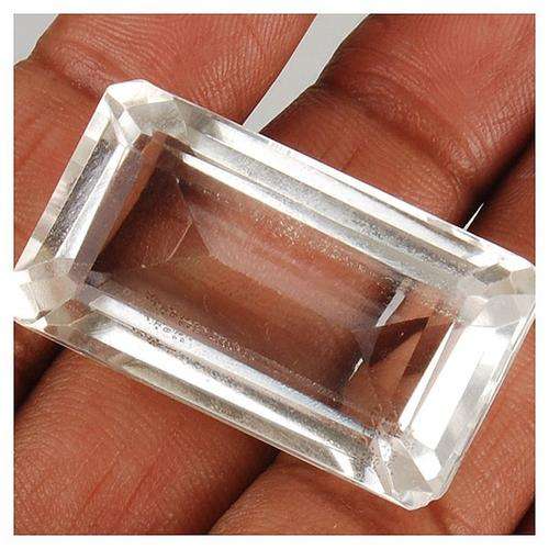 AWESOME NATURAL BRILLIANT WHITE OCTAGON CUT QUARTZ **BRAZIL. 35.00ct