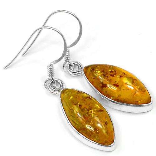AMBER .925 STERLING SILVER EARRINGS