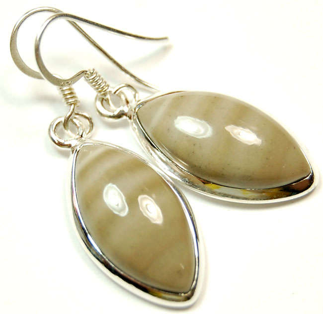 LACE AGATE .925 STERLING SILVER EARRINGS