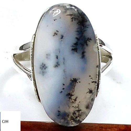 DENTRITE OPAL .925 STERLING SILVER RING SIZE 8