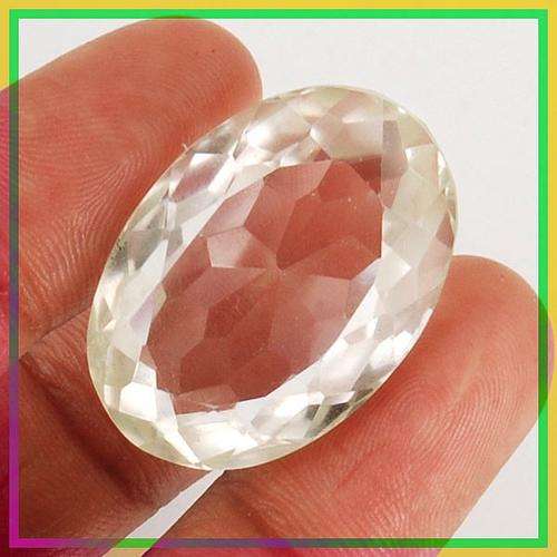 25.00cts NATURAL EARTH MINED OVAL CUT WHITE QUARTZ
