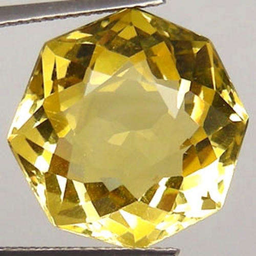 DAZZLING GOLDEN YELLOW FANCY FACETED QUARTZ - AFRICA - 12.40ct