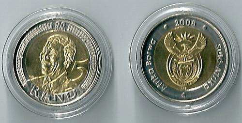 **COMBO SPECIAL** R5 MANDELA BIRTHDAY & 2011 SARB R5 Coin 90 years!