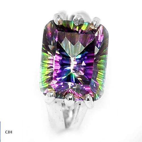 RAINBOW COLOR TOPAZ .925 STERLING SILVER RING SIZE 7