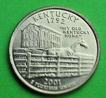 2001- BU Mint State (KENTUCKY) Statehood US Quarter