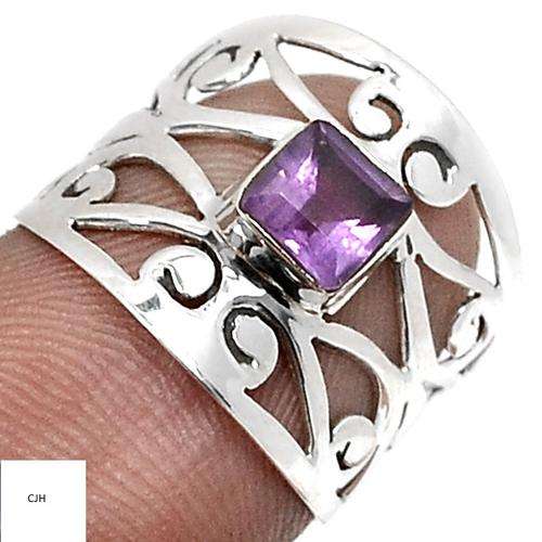 AMETHYST .925 STERLING SILVER RING SIZE 6