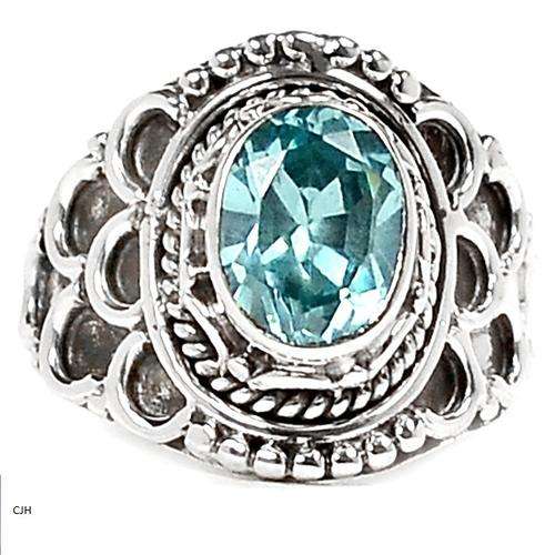 BLUE TOPAZ .925 STERLING SILVER RING SIZE 7