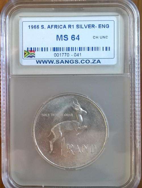 1966 RSA SILVER ENGLISH R1 SANGS SLABBED MS 64