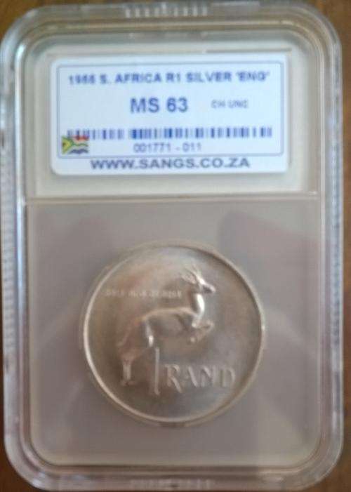 1966 RSA SILVER ENGLISH R1 SANGS SLABBED MS 63