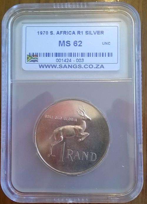 1970 RSA SILVER R1 SANGS SLABBED MS 62