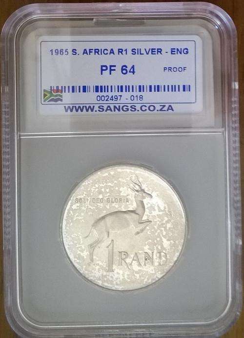 1965 RSA SILVER ENGLISH R1 SANGS SLABBED PROOF 64  ONLY 24988 MINTED