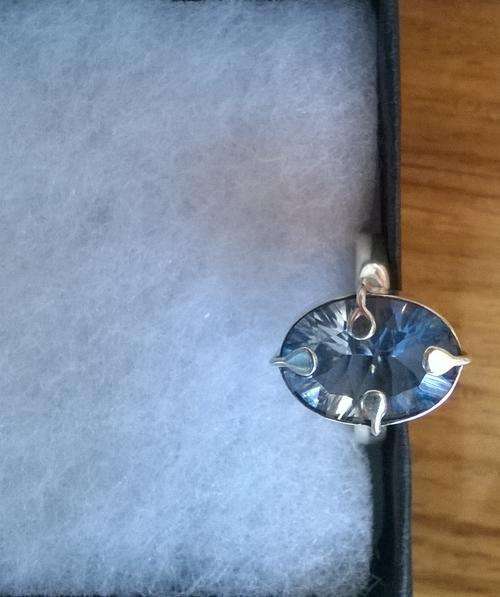 BLUE TOPAZ .925 STERLING SILVER RING SIZE 7