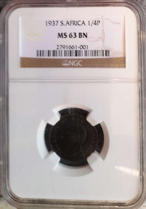SA 1937 QUARTER PENNY NGC GRADED MS 63 BN
