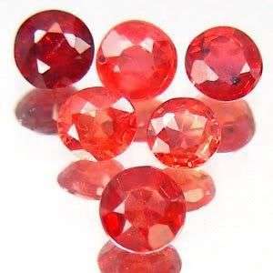 EXQUISITE NATURAL RED SAPPHIRE ROUND CUT LOT!  6 SAPPHIRES X 3.2MM EACH