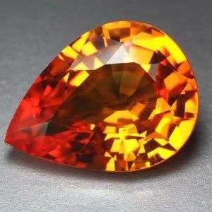 EXCELLENT YELLOW GOLD SAPPHIRE PEAR LOOSE GEM -4.55ct.