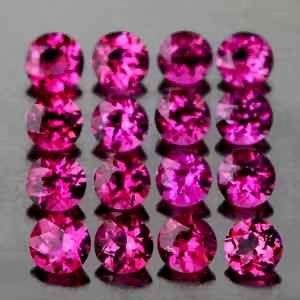 EXCELLENT ROUND CUT RHODOLITE GARNET LOT (0.86 TCts 16 pieces)