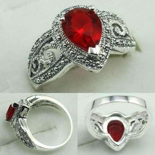 Beautiful Fashion red kunzite gemstone ring #7