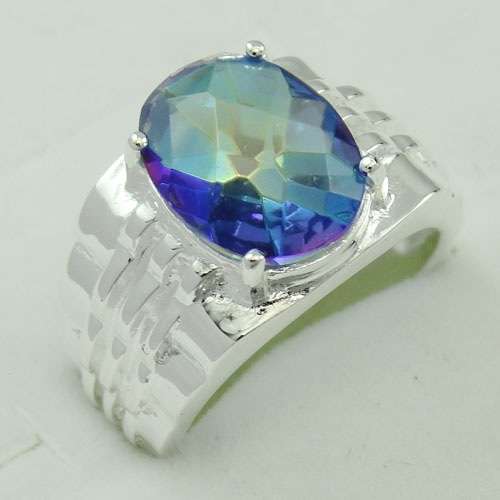 BEAUTIFUL FASHION MYSTIC TOPAZ RING #8- 925 SILVER