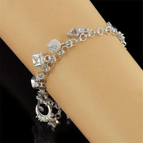 Beautiful Silver Plated Charm Bracelet