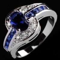 Beautiful Blue Crystal Ring - Size 7 1/2