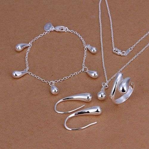 Beautiful 925 Sterling Silver Plated Jewellery Set