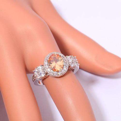 Silver Filled Zircon Gemstone Ring