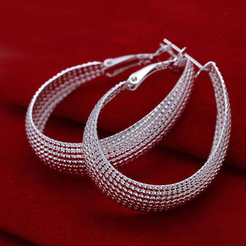 Beautiful Silver Plated Hoop Earrings
