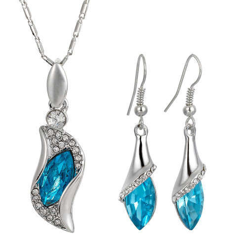 Crystal Necklace & Earrings Jewellery Set