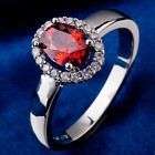 Beautiful Red Cubic Zirconia Ring - Size 9