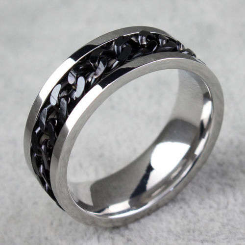 Men's Stainless Steel Ring - Size10 1/2