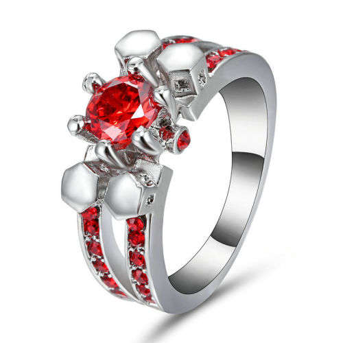 Beautiful Red Crystal Ring - Size 8