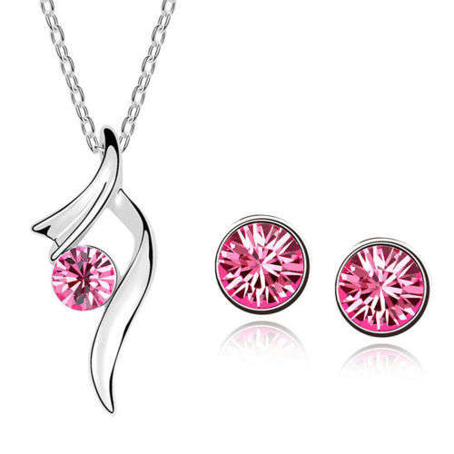 Beautiful Crystal Jewellery Set - Necklace & Stud Earrings